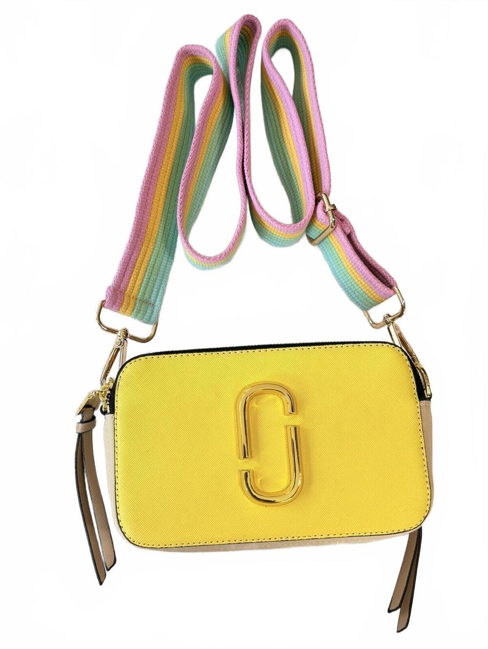 Marc Jacobs Snapshot Small Camera Bag Yellow Multi Leather Crossbody Handbag